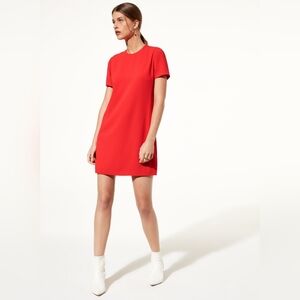 BABATON ARITZIA Patricio T-Shirt A Line Dress Color Red Size 00 Back Zipper